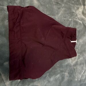 Burgundy High Neck Sports Bra